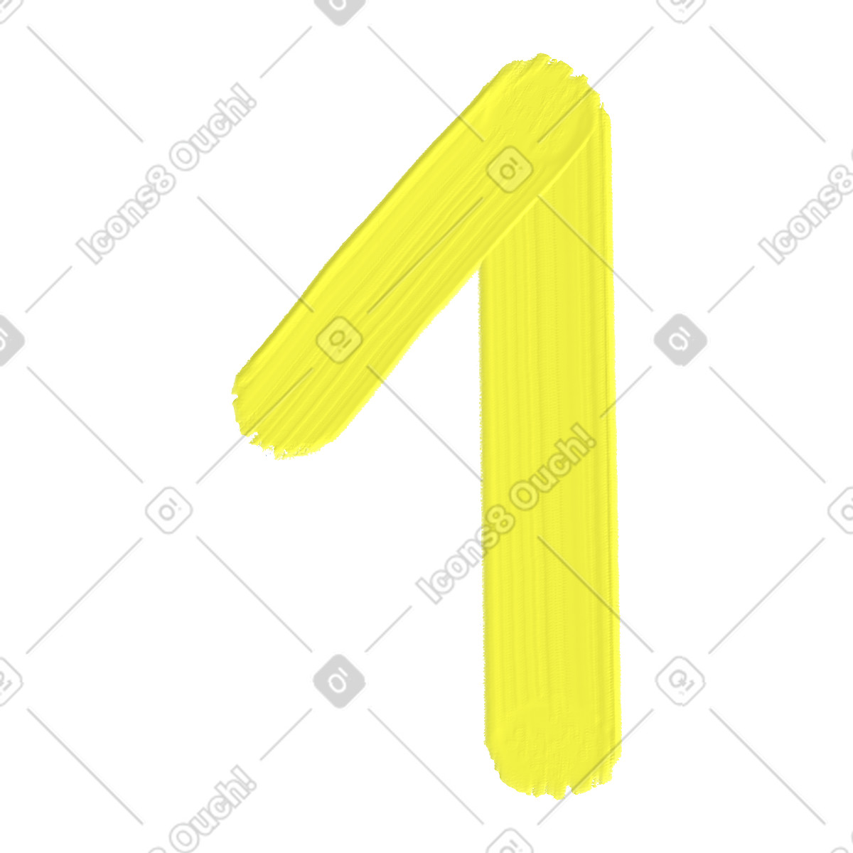 Иллюстрация Yellow number one в стиле Scrapbooking — скачать в форматах PNG, SVG