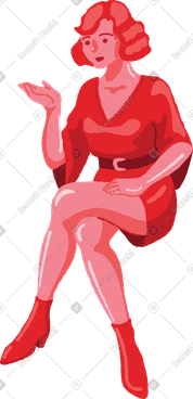 Woman sitting front PNG, SVG