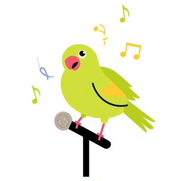 A whimsical illustration of an animal speaking into a microphone