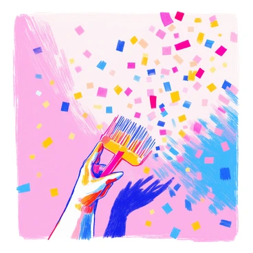 Small pieces of paper, like confetti, are caught in a gentle swirl in the air. They are floating upward, drawn toward a comb held at the center of the scene. The comb is plastic, with narrow teeth and a bright color. The setting has a soft light that highlights the movement of the paper and the texture of the comb. The background is neutral to emphasize the interaction between the paper and the comb, creating a dynamic visual display.