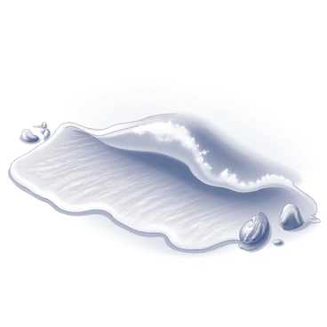 A soft wave gently rippling into a calm, white shoreline