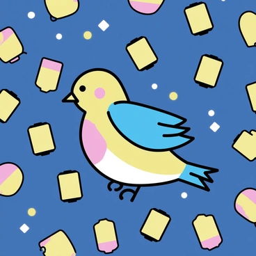 Jo bird flying amidst glowing lanterns during a night festival