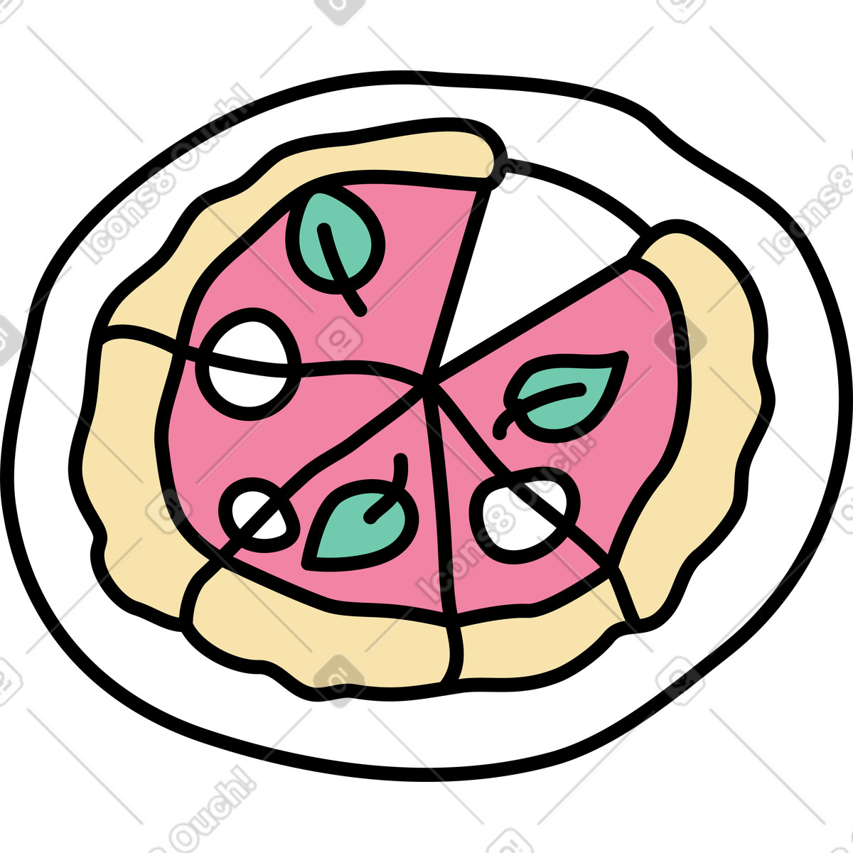 Illustration Pizza dans le style Notes à télécharger aux formats PNG, SVG