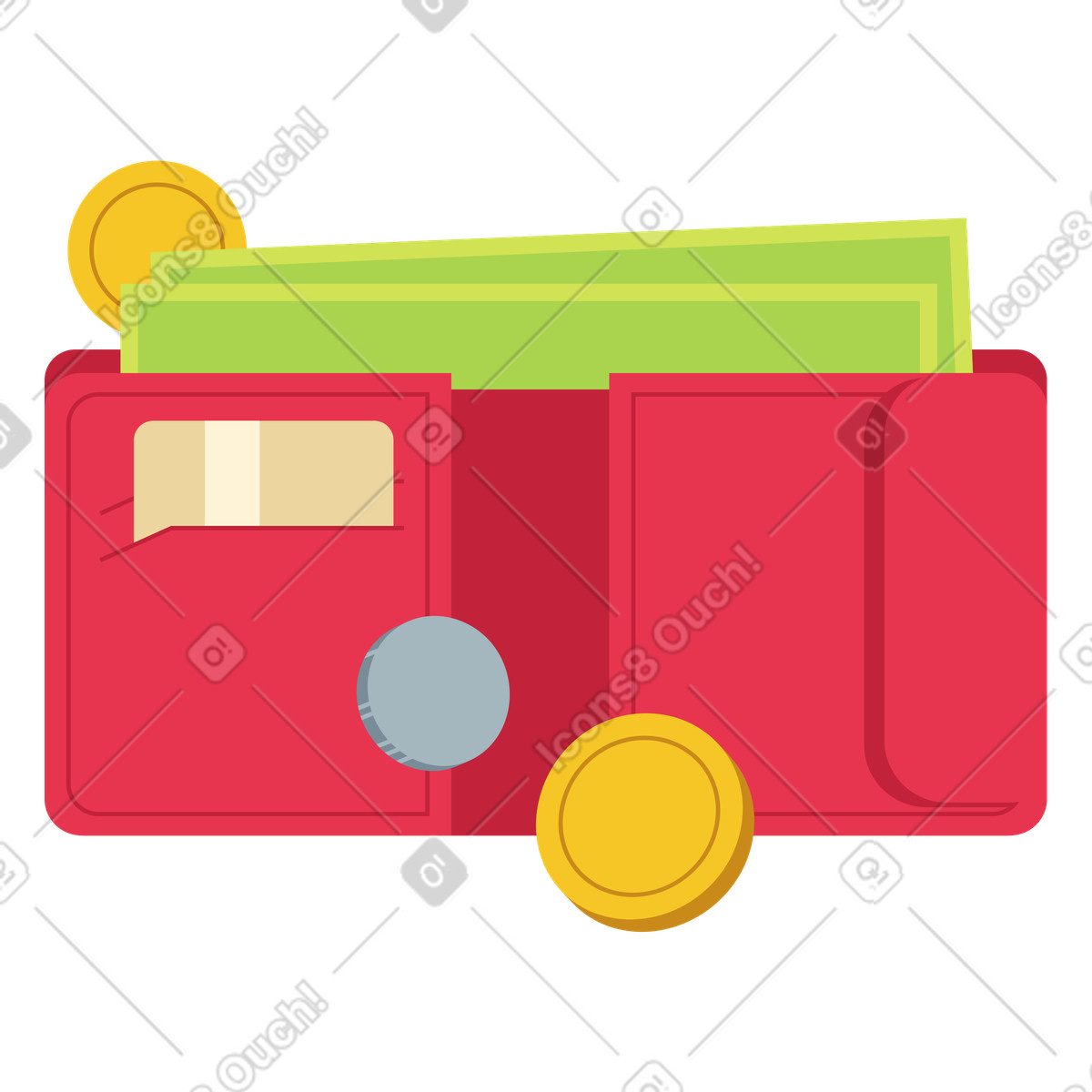 下载 Catchy 风格的 硬币、纸币、钱包和银行卡 插画，支持 PNG、SVG 格式