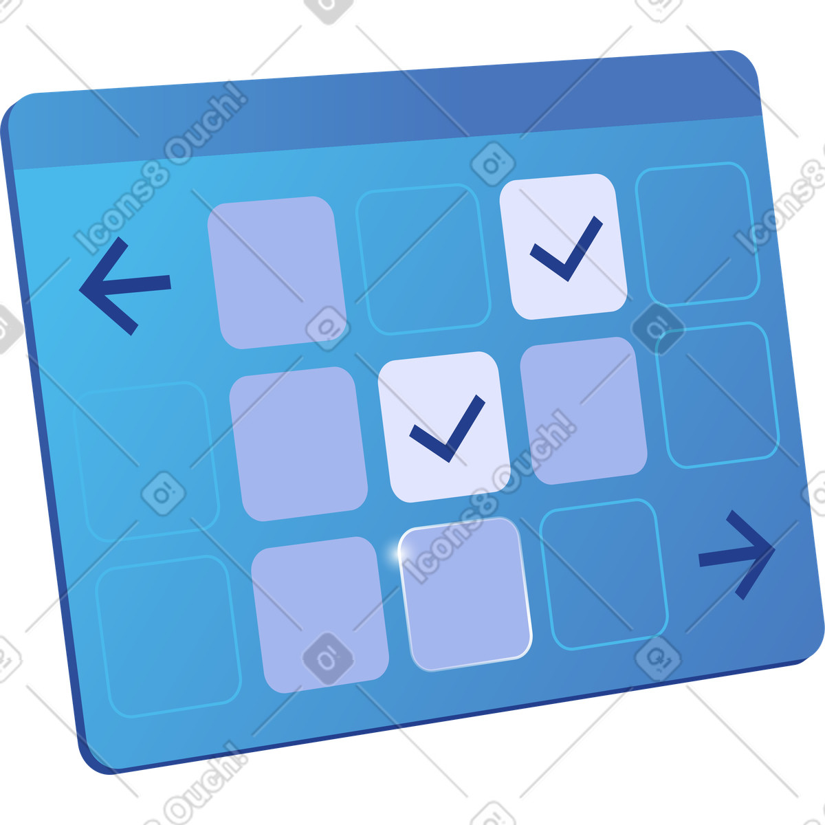 Kalender mit markierten tagen-Illustration im Quantum-Stil als Download in PNG, SVG