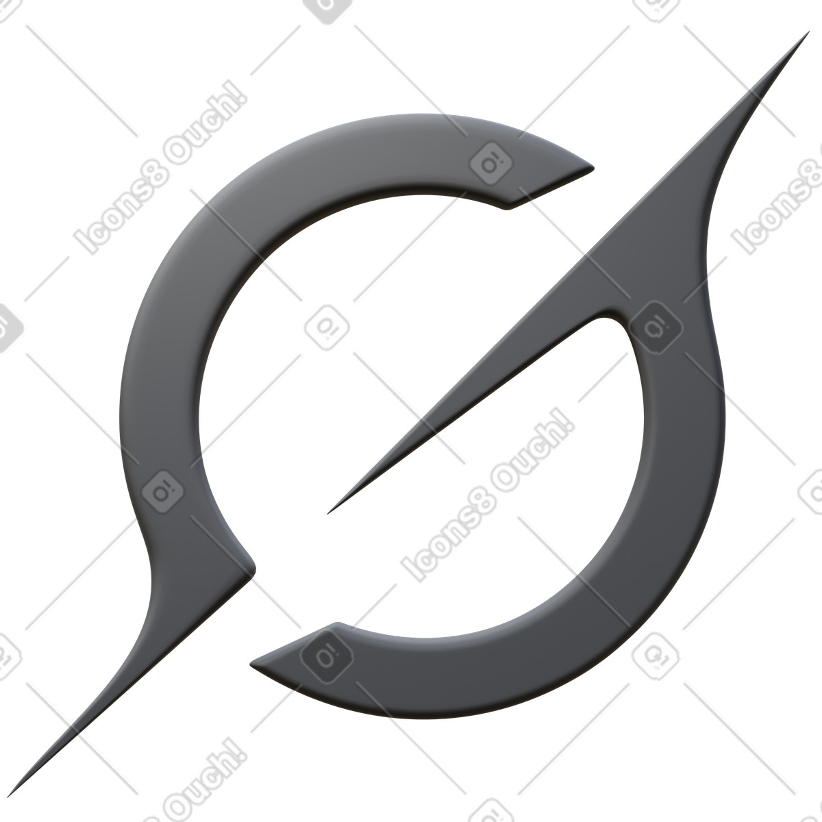 3D Grey Grok AI Logo illustration in PNG, SVG