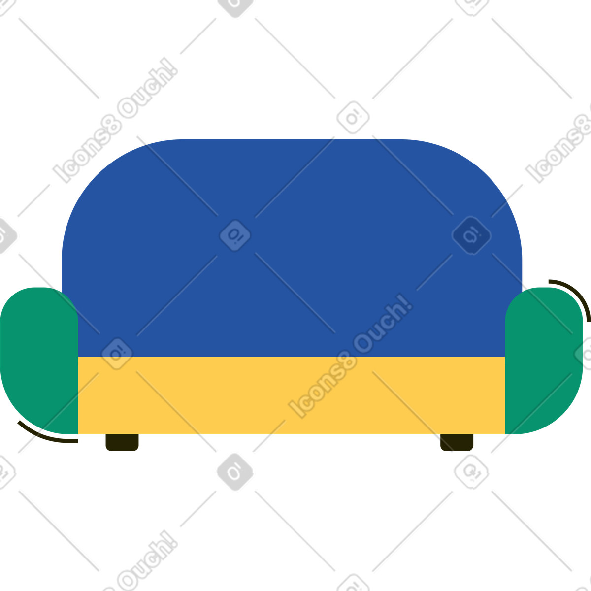 Ilustração de Sofá em no estilo Spot para baixar em PNG, SVG