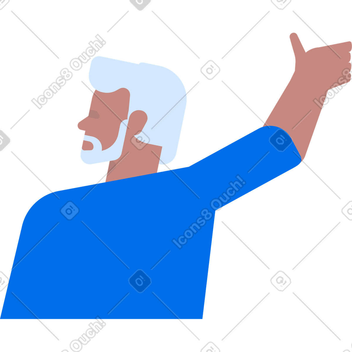 Adult man view from back illustrazione in stile Urban scarica in PNG, SVG