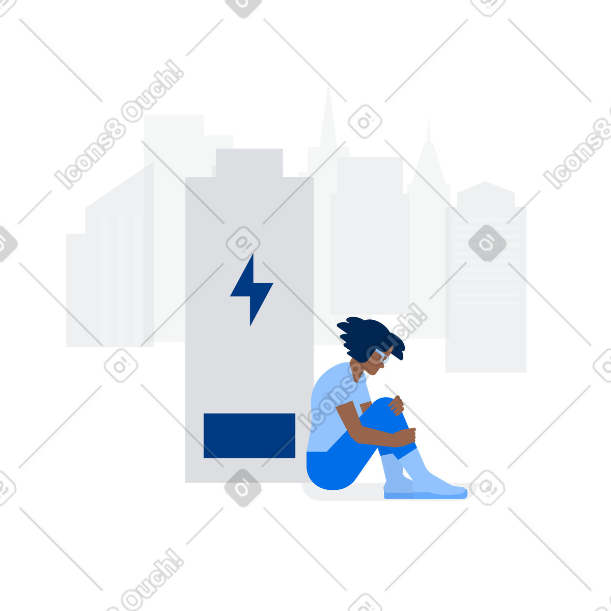 Illustration Dépression dans la ville le style Urban à télécharger aux formats PNG, SVG