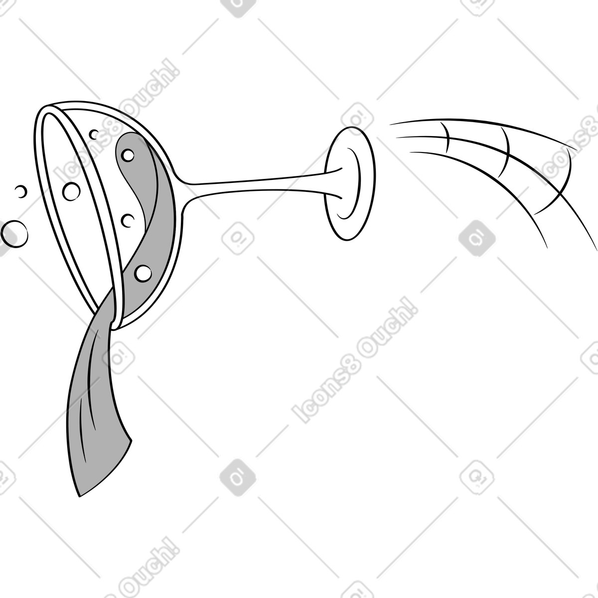 Glass of wine illustration in Looney style download in PNG, SVG