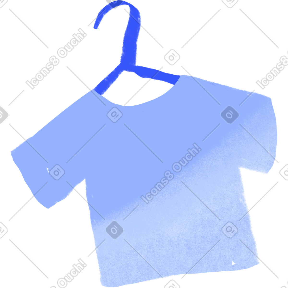 T-shirt on a hanger illustration in Quirky style download in PNG, SVG