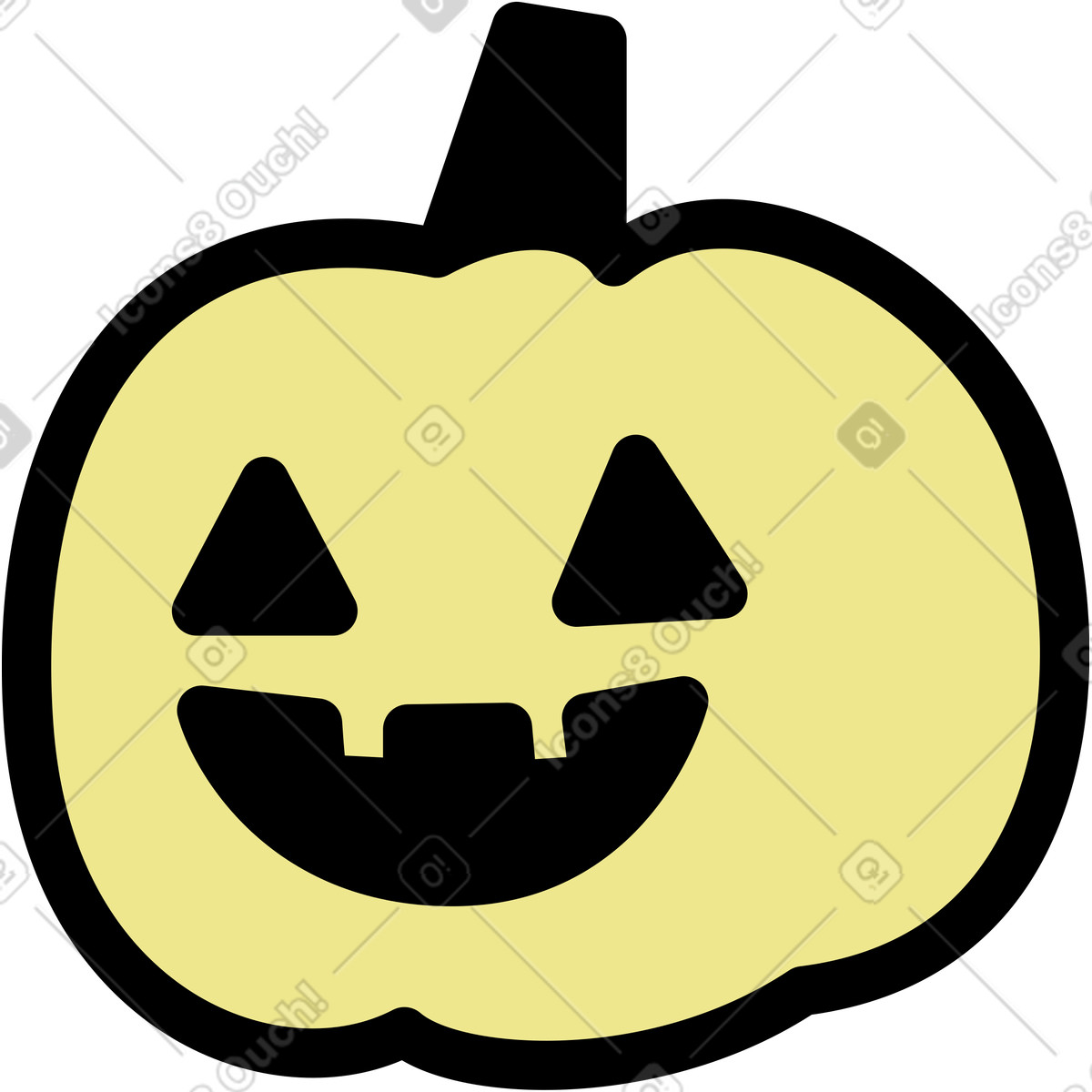 Halloween pumpkin illustration in Mochi style download in PNG, SVG