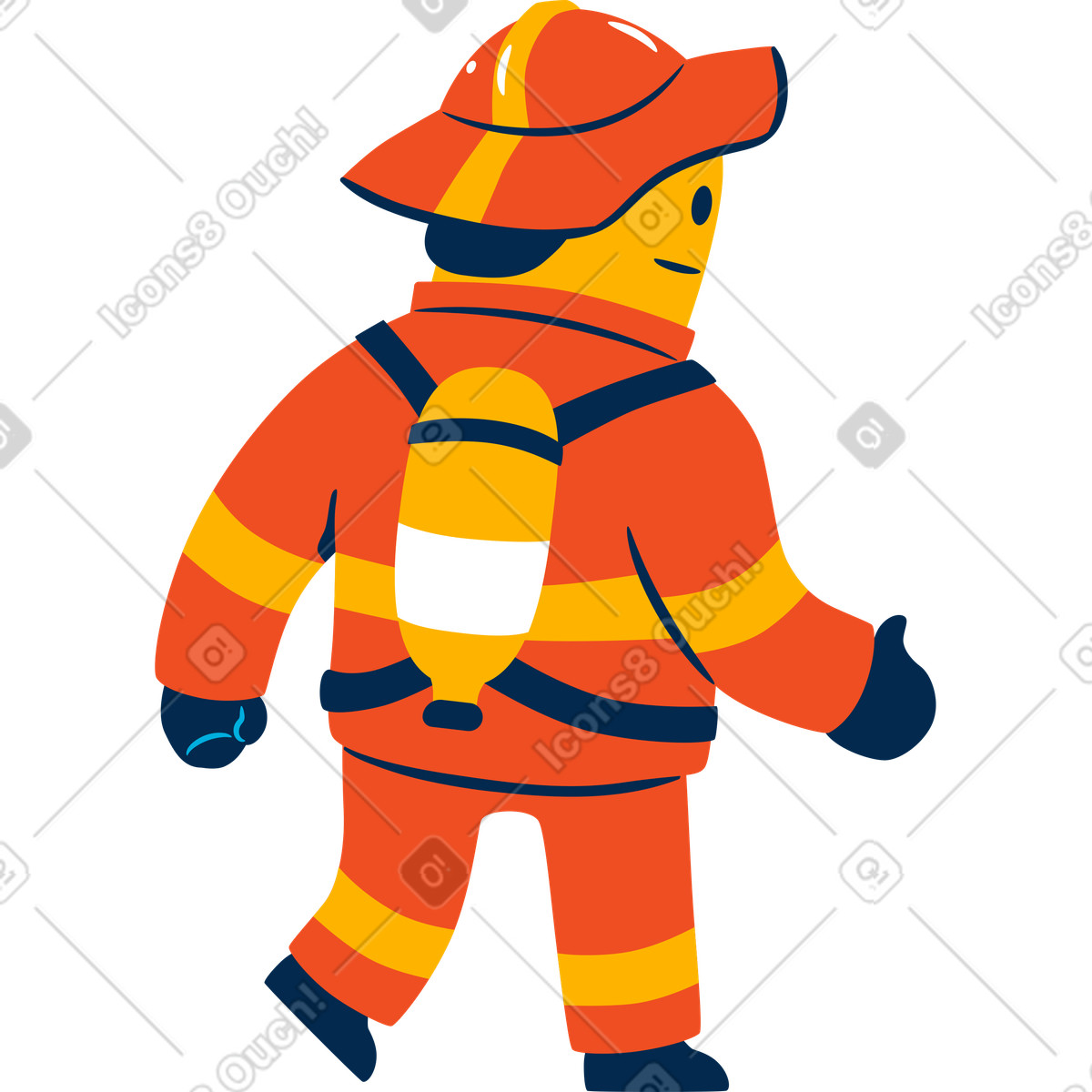 Ilustração de Bombeiro em no estilo Flame para baixar em PNG, SVG