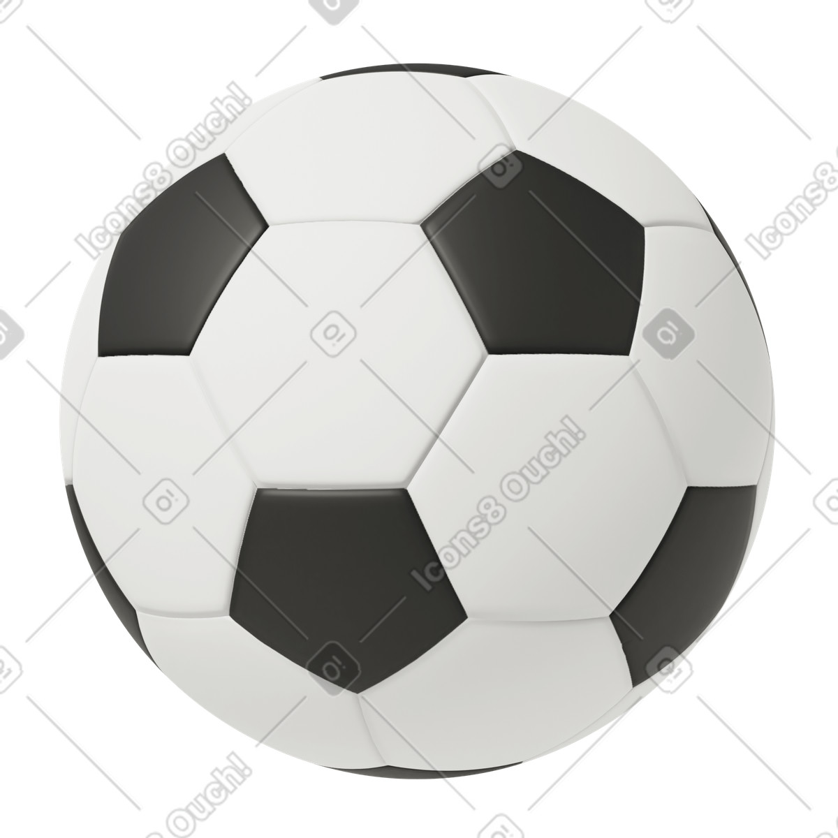 Football ball illustration in 3D Casual life style download in PNG, SVG