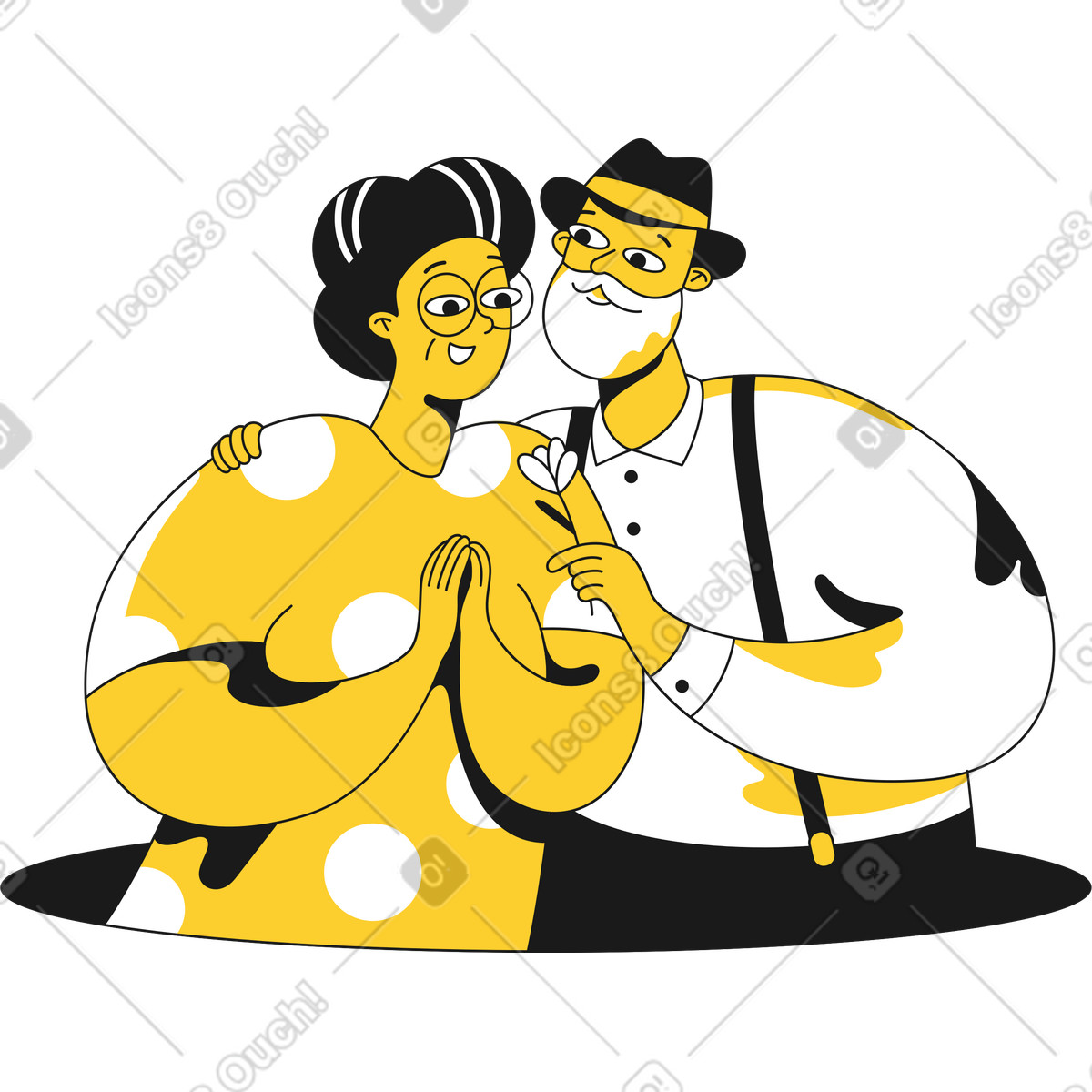 Old gentleman and lady illustration elderly clipart collection images and vectors