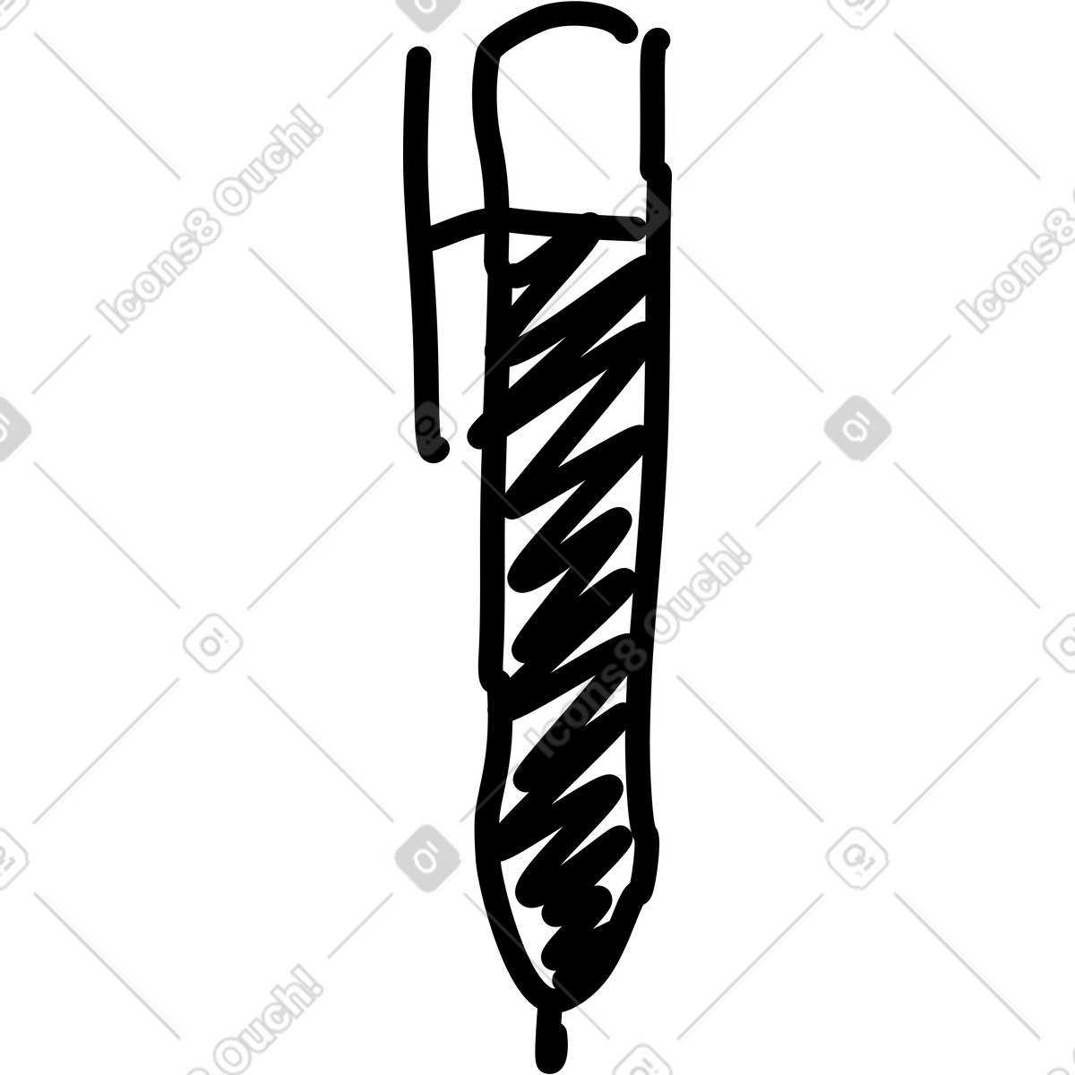 Rondy Stickers スタイルの Pencil doodle hand holding writing instrument with bold scribble lines のイラストをPNG、SVG形式でダウンロード