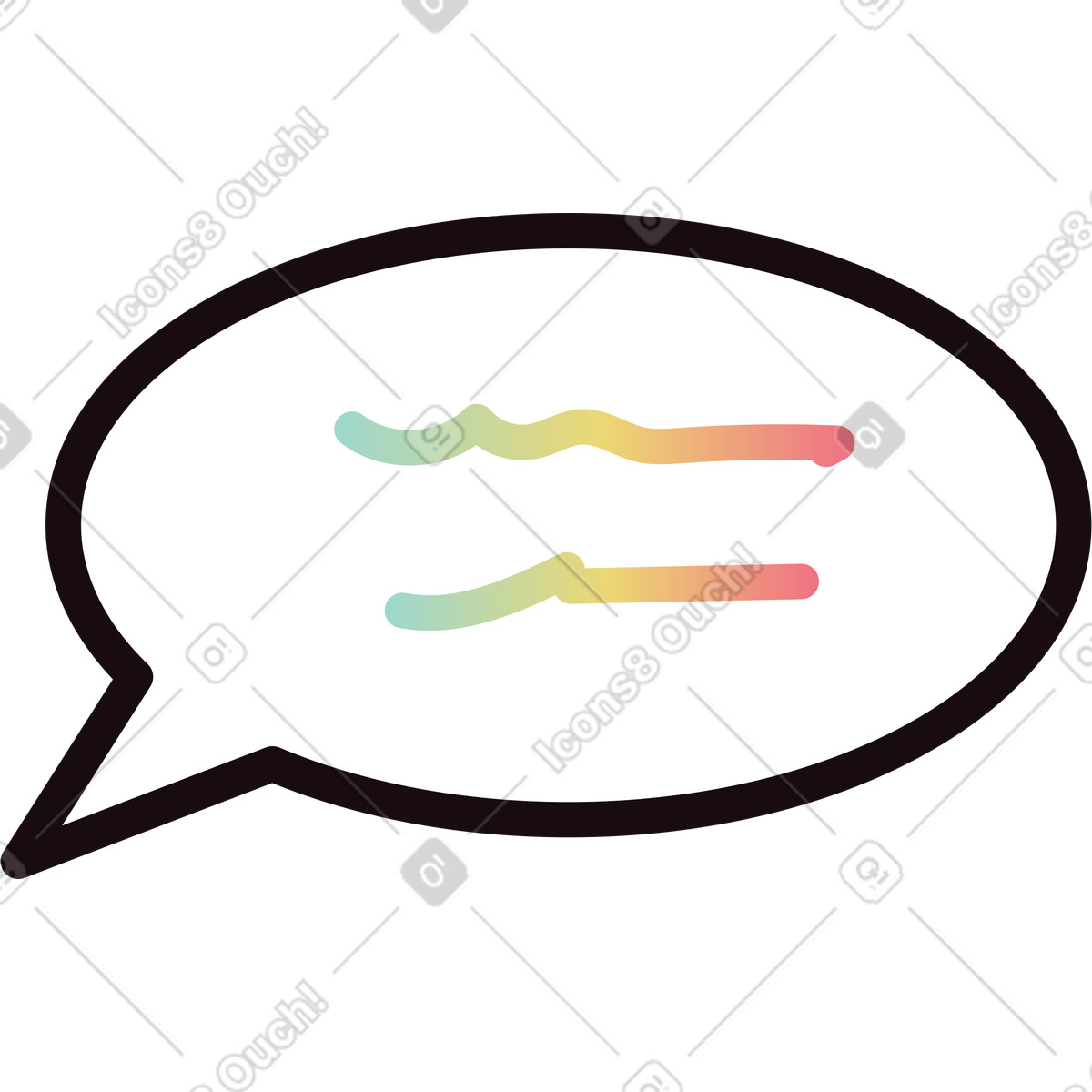 Runde blase mit text-Illustration im Delight-Stil als Download in PNG, SVG