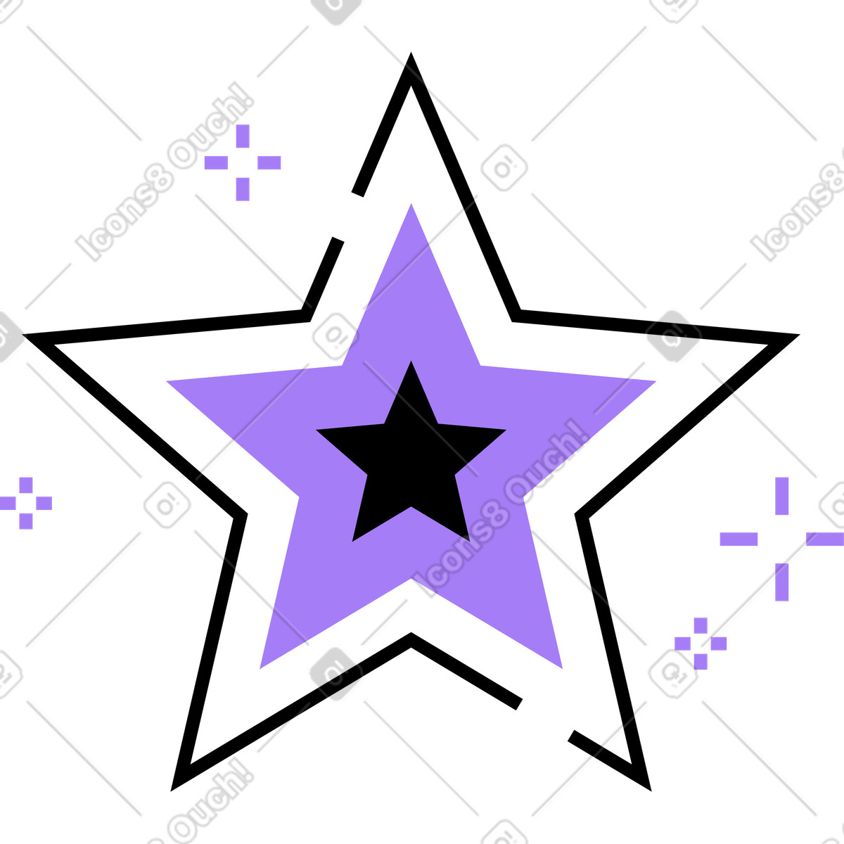 Stern-Illustration im Amethyst-Stil als Download in PNG, SVG