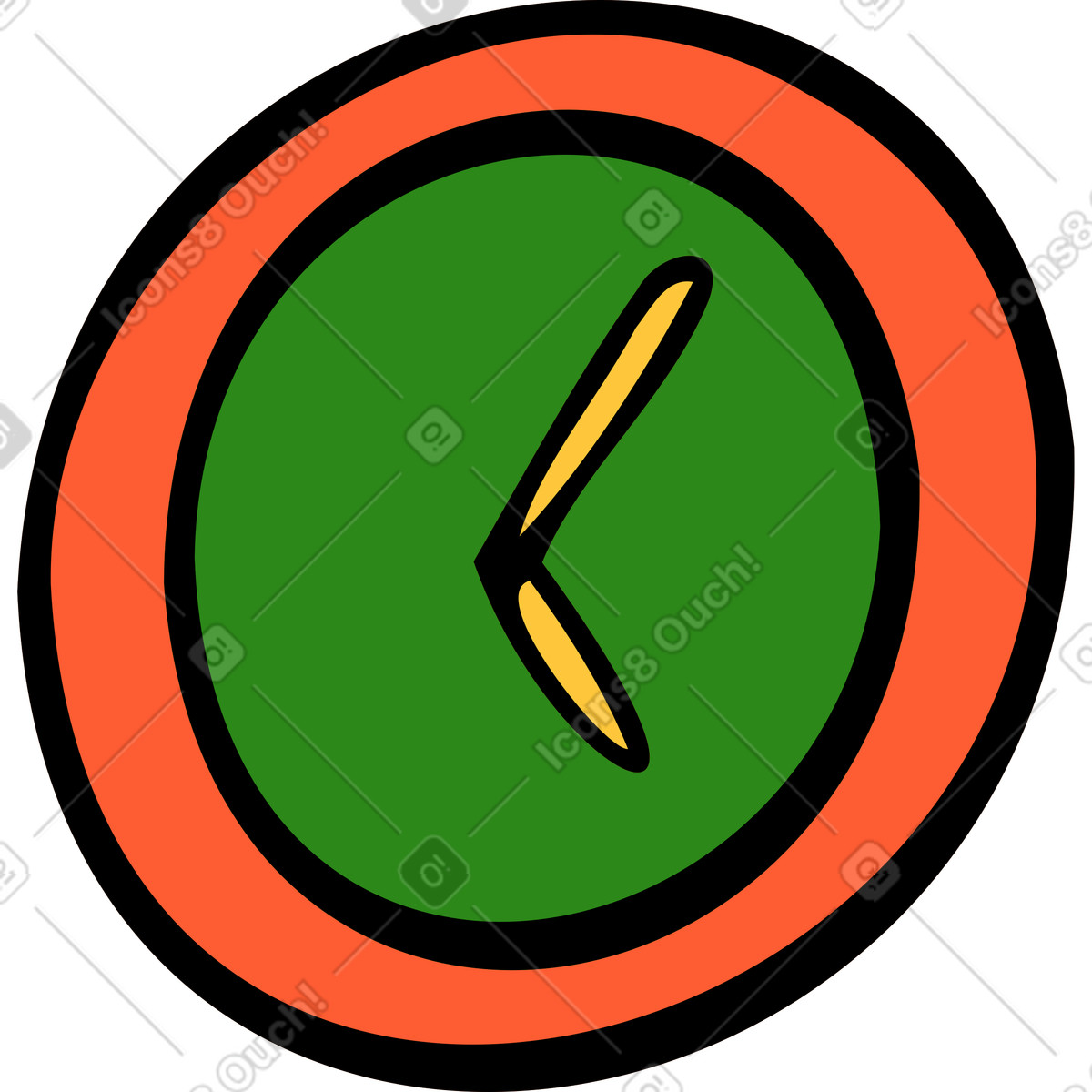 Clock illustration in Comic style download in PNG, SVG