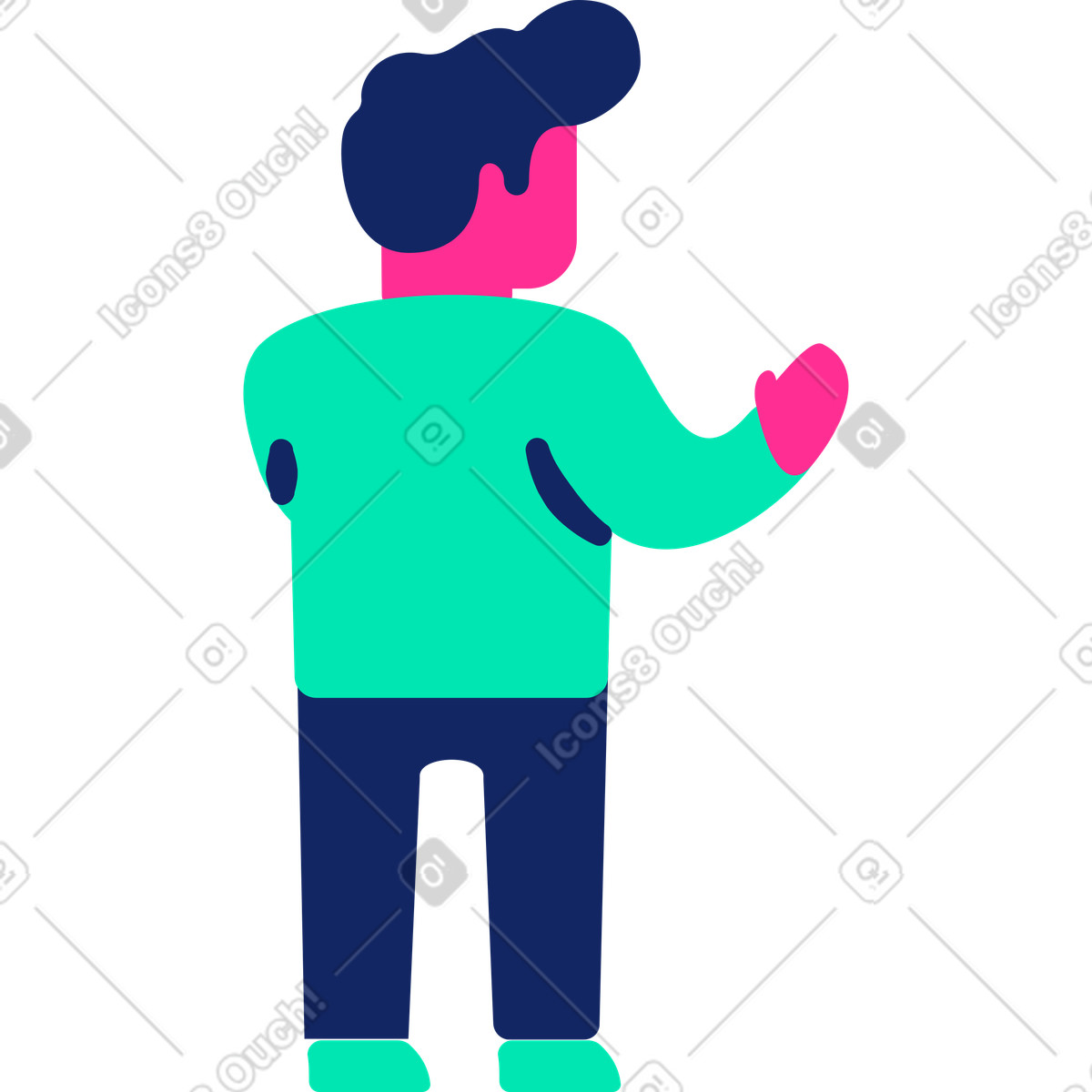 Uomo indietro illustrazione in stile Cyborg scarica in PNG, SVG