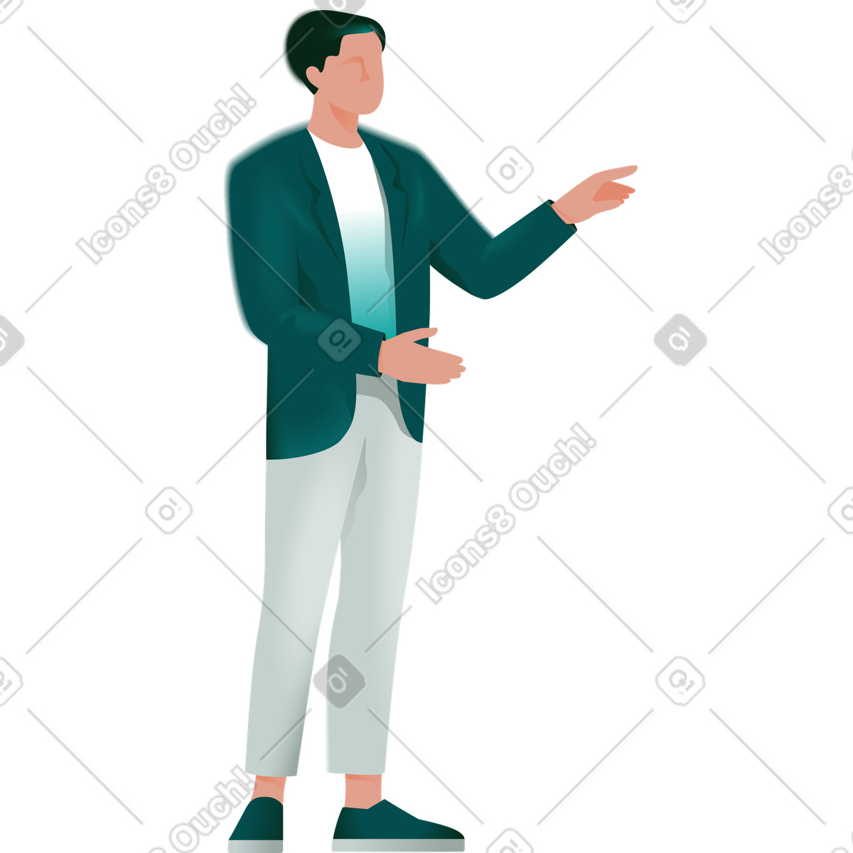 Man in a jacket illustration Office style download PNG, SVG