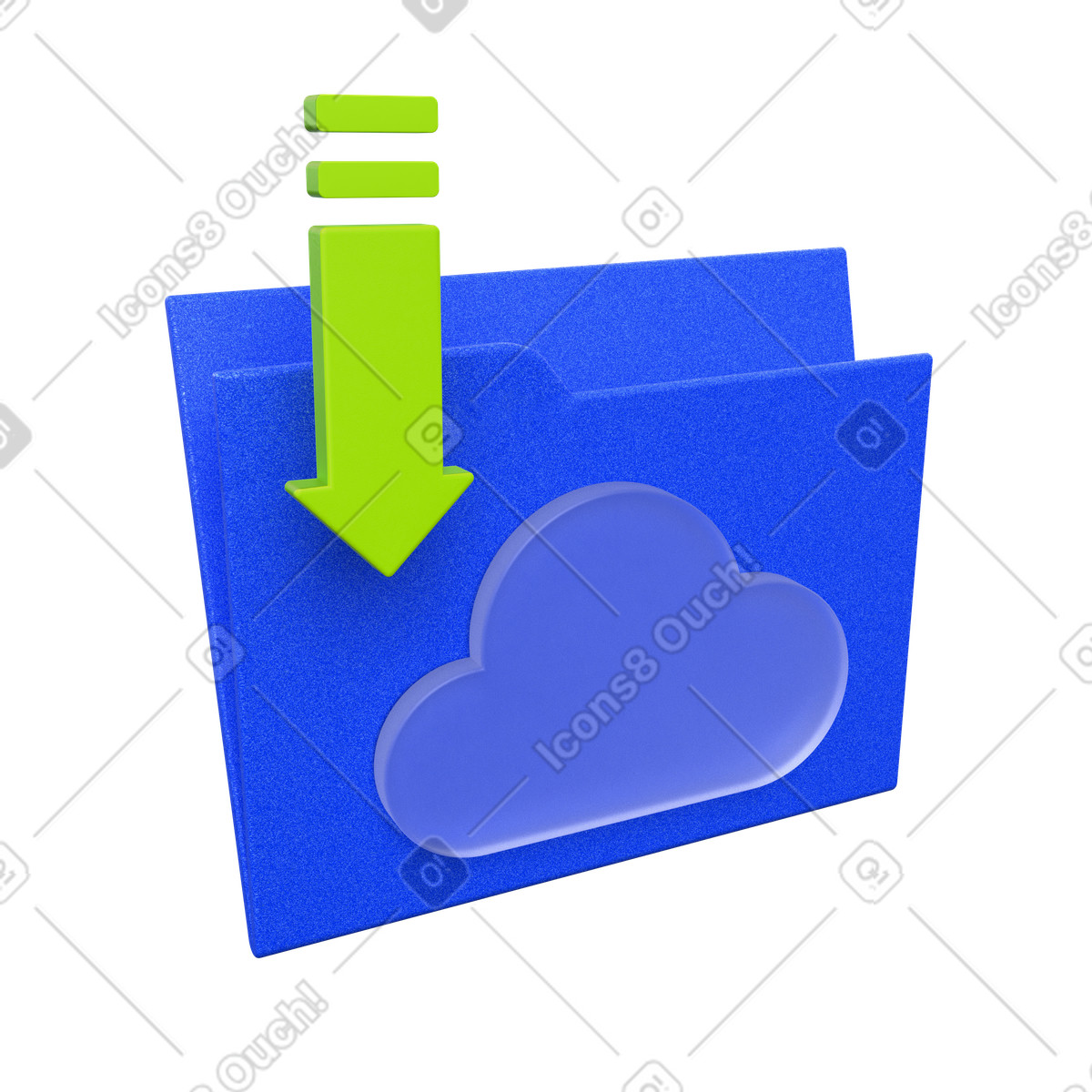 Download di cartelle cloud, sincronizzazione dell'archiviazione, esportazione dei dati illustrazione in stile 3D Enterprise scarica in PNG, SVG