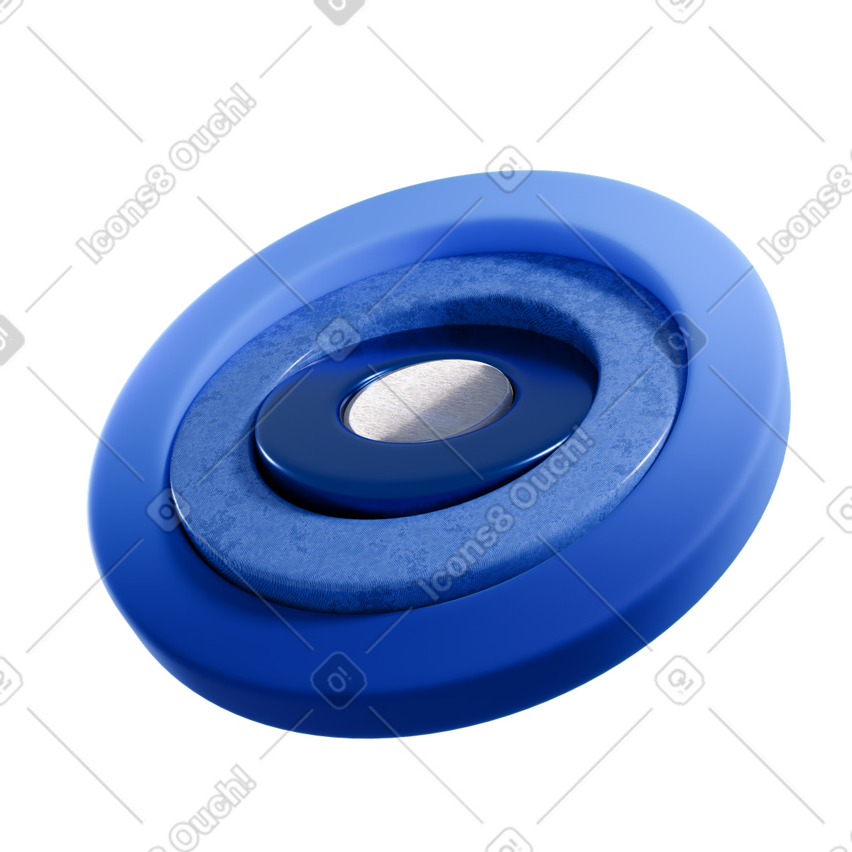 Blue target icon illustration in 3D Blueprint style download in PNG, SVG
