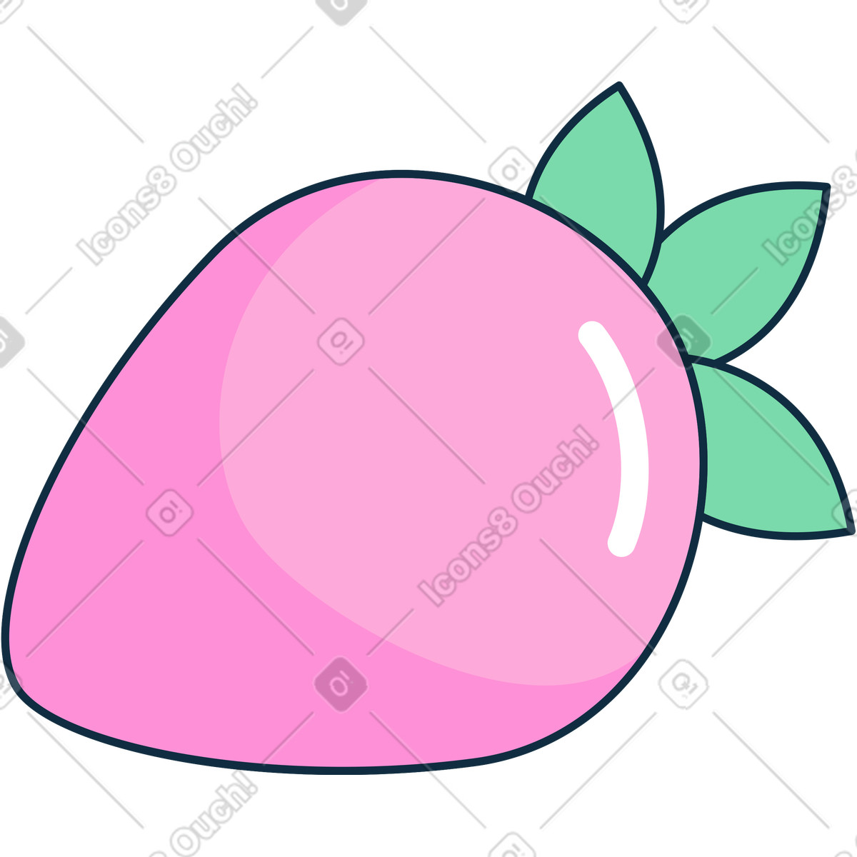 Ilustración Fresa en estilo Bubble gum a descargar en PNG y SVG