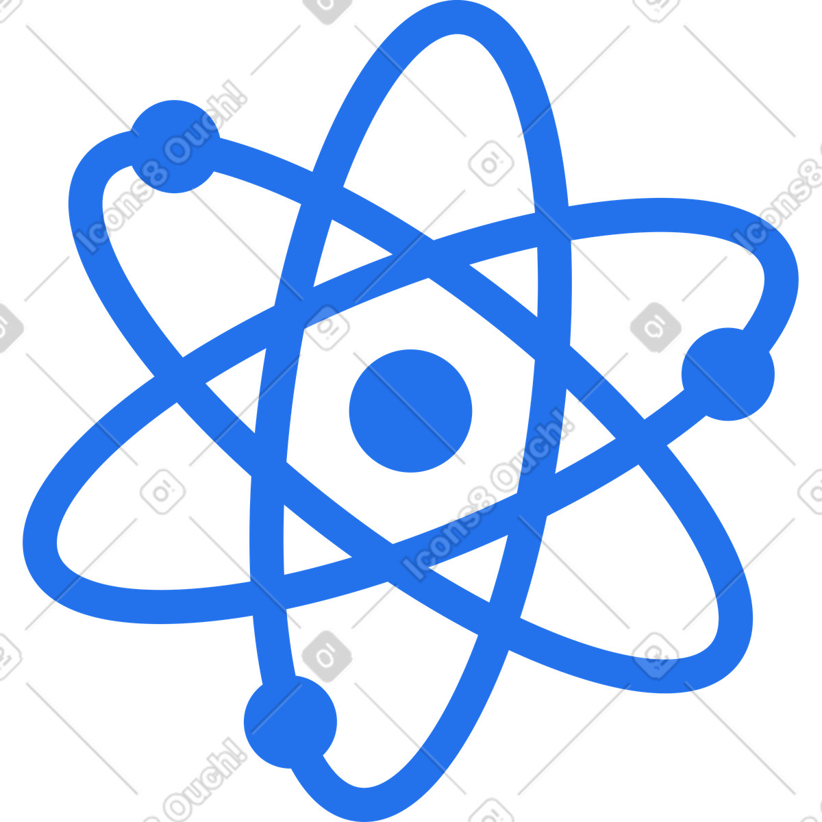 Ilustración Icono del átomo en estilo Active a descargar en PNG y SVG