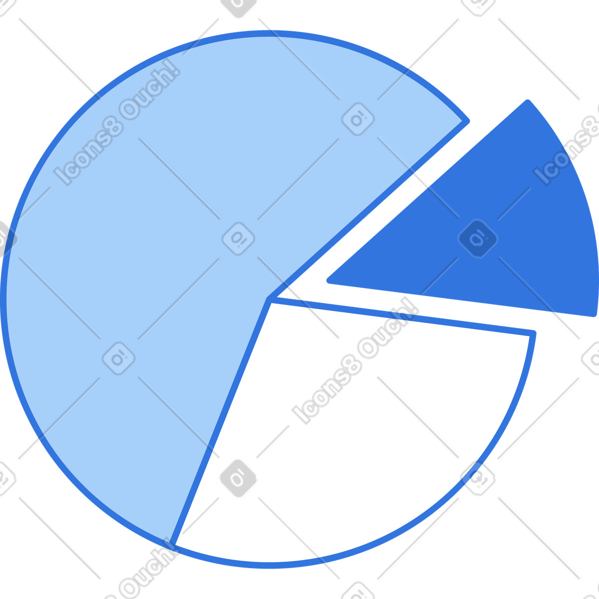 Pie chart illustration in PNG, SVG