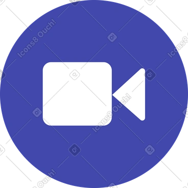 비디오 아이콘이 있는 파란색 거품 PNG, SVG