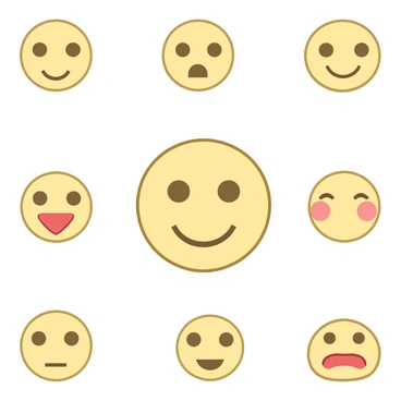 A grid of emoji icons featuring a top symbol of a "smiling face" emoji.