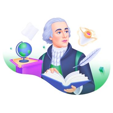 A detailed vector portrait of a historical figure in a modern style