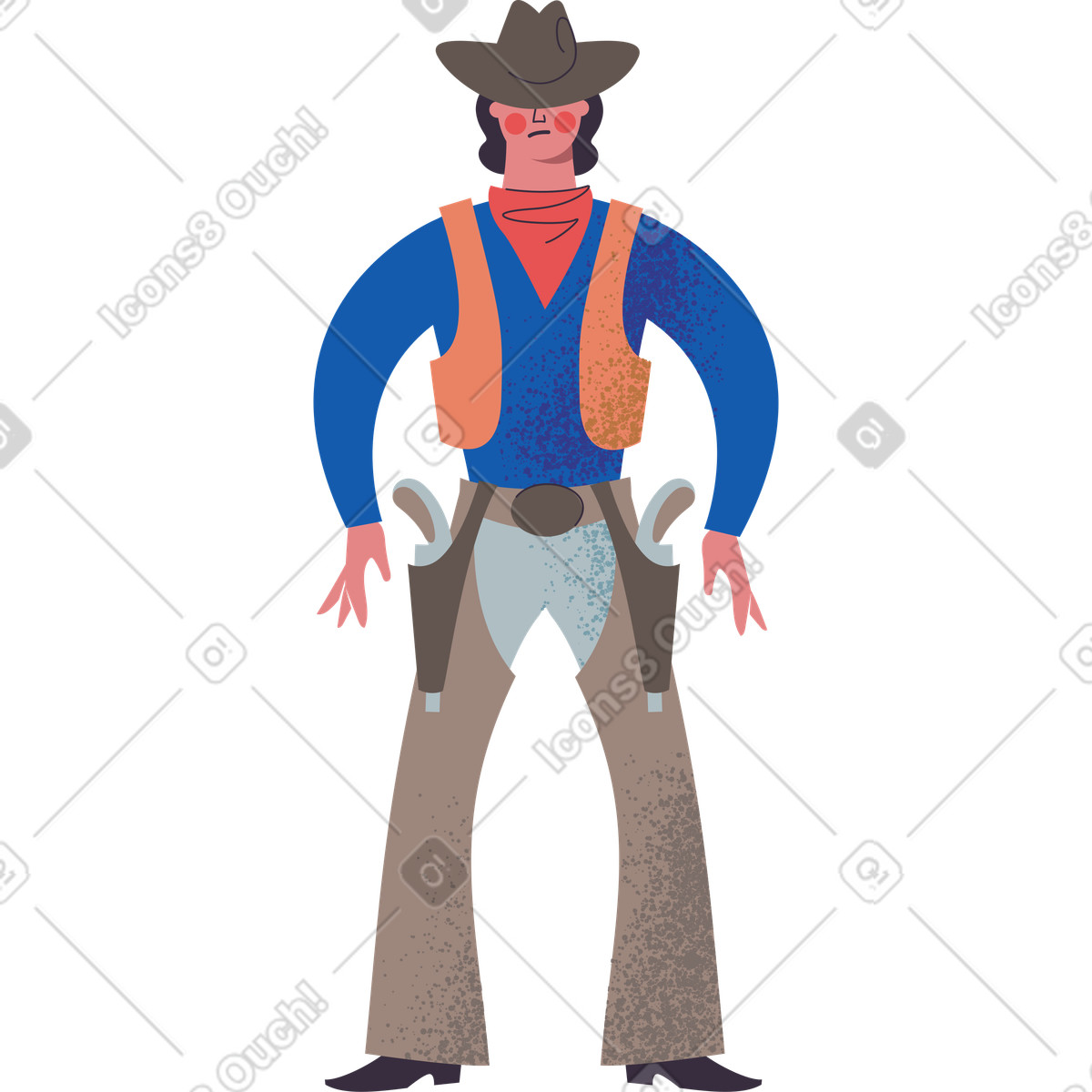 Illustration Cow-boy dans le style Pale à télécharger aux formats PNG, SVG