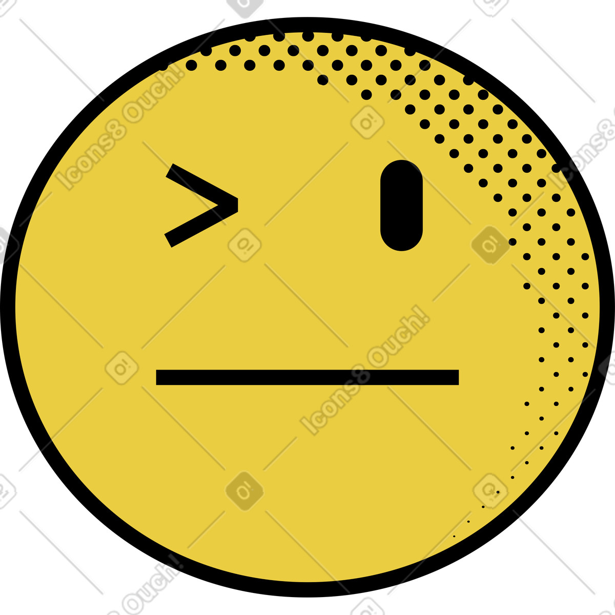 Memphis スタイルの Emoji neutral face のイラストをPNG、SVG形式でダウンロード