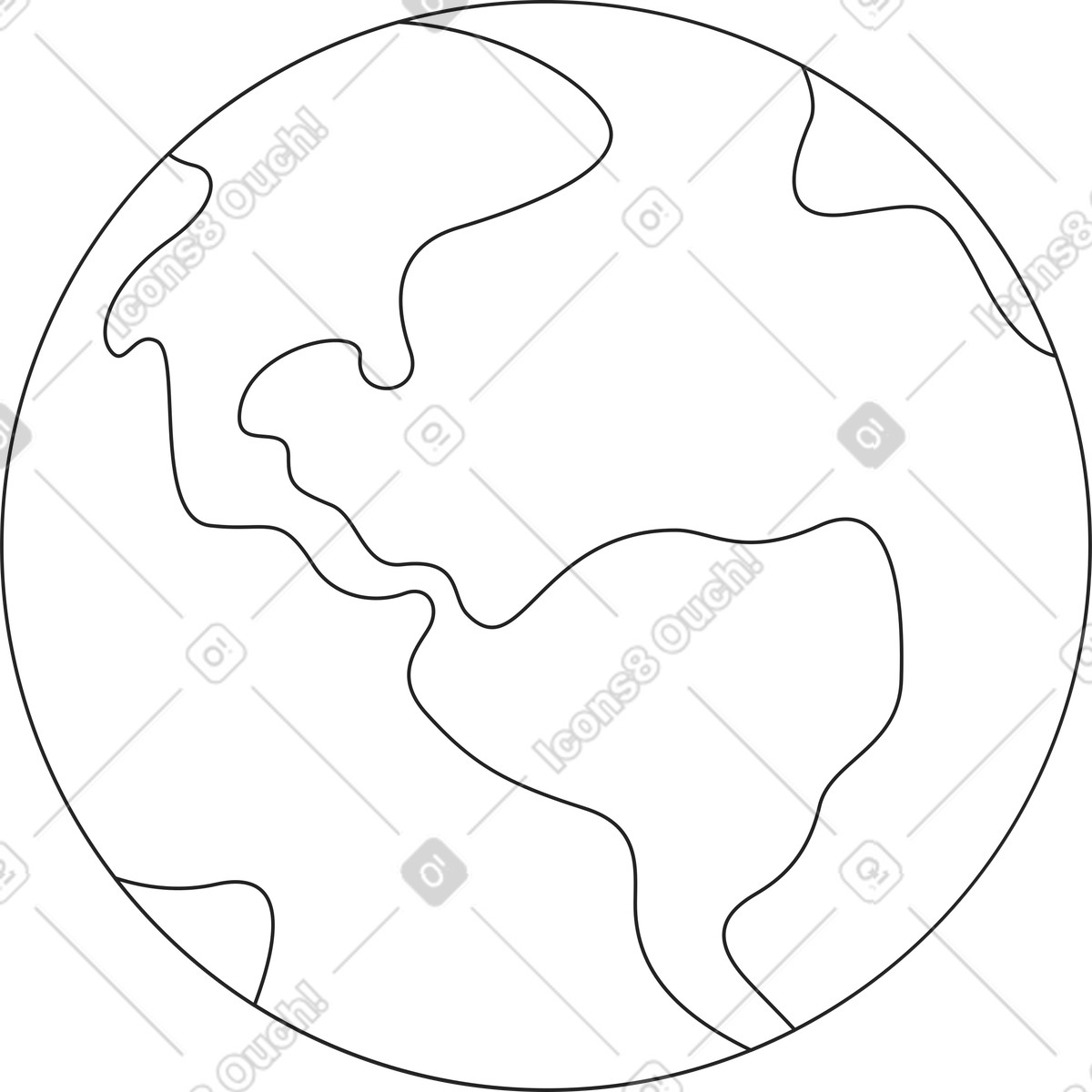 Großer planet-Illustration im Sammy Line-Stil als Download in PNG, SVG