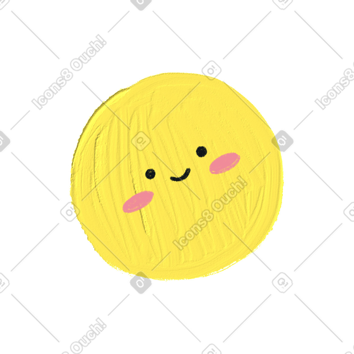 Illustration Yellow smiley dans le style Scrapbooking à télécharger aux formats PNG, SVG