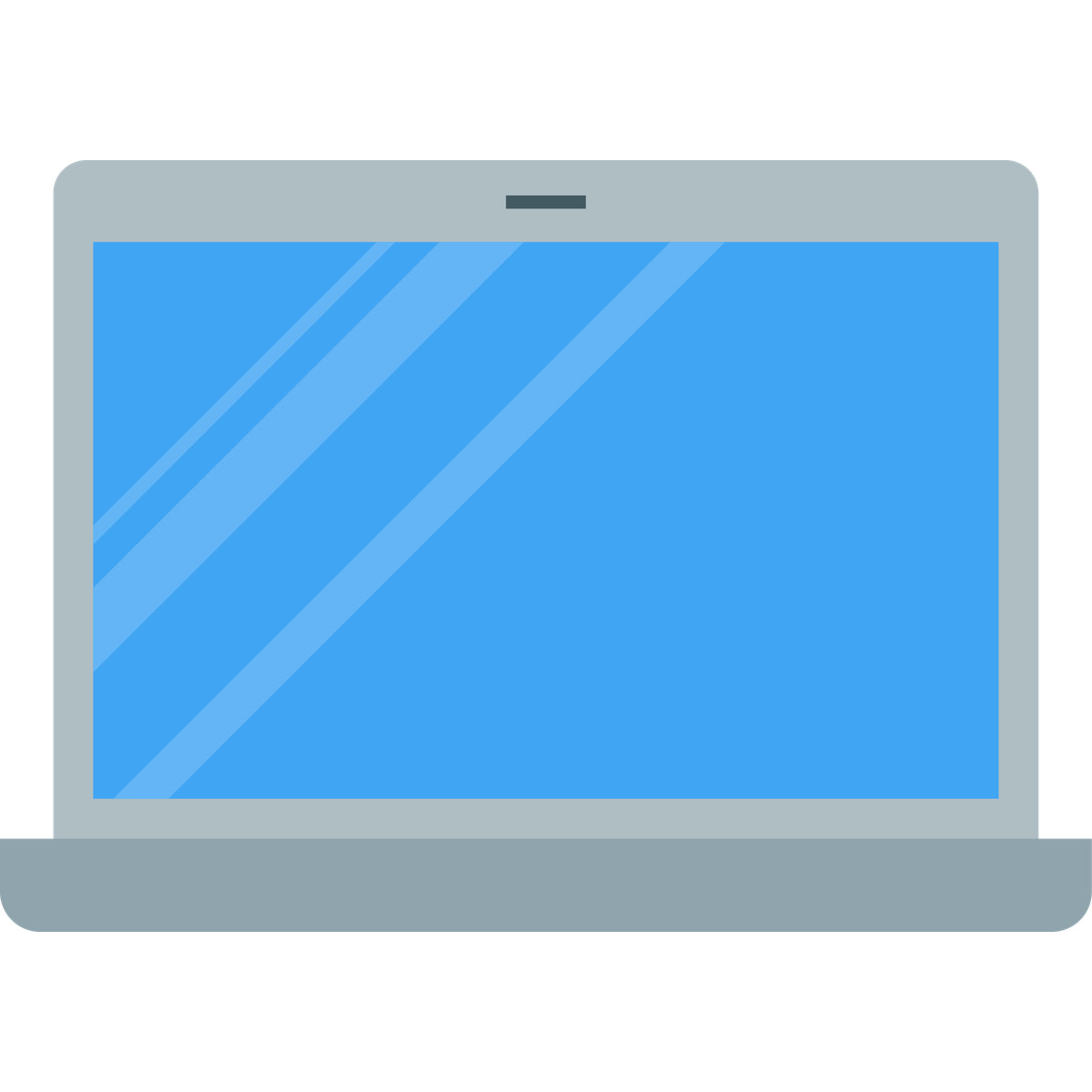 Fogg 스타일의 Silver portable laptop for remote work setup 일러스트레이션 PNG, SVG 다운로드
