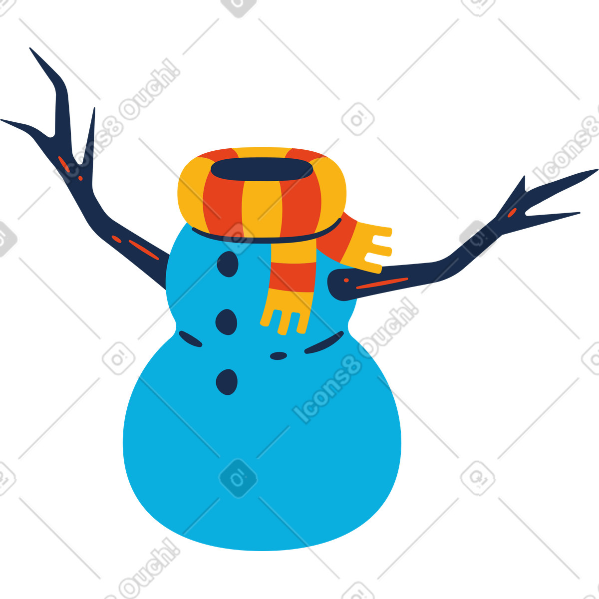 Ilustración Cuerpo de muñeco nieve en estilo Flame a descargar en PNG y SVG