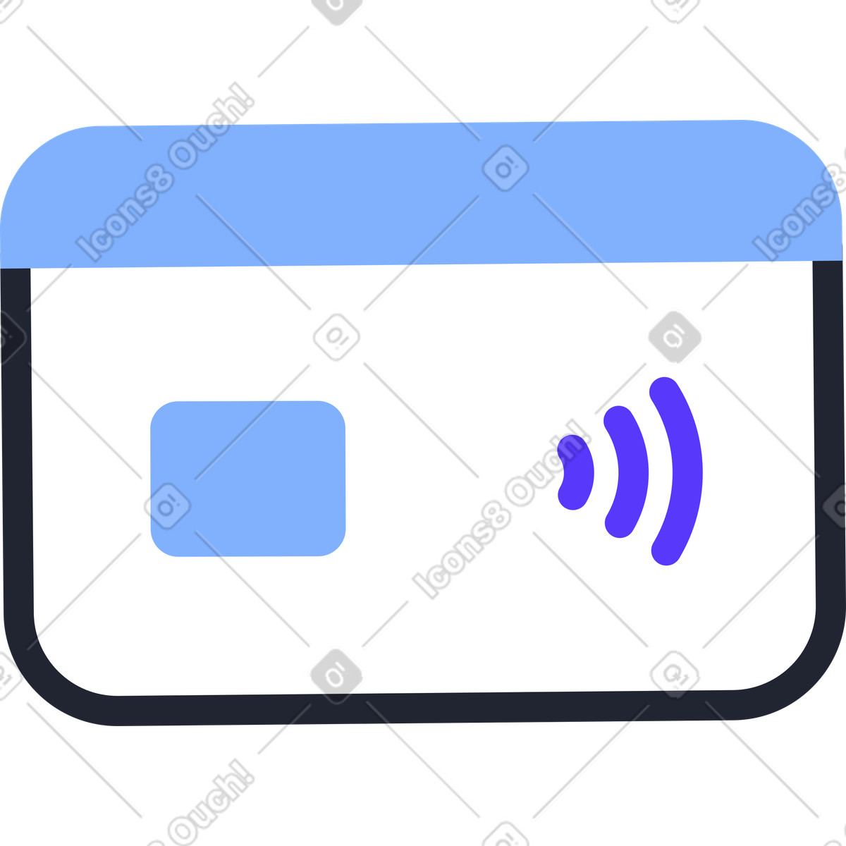 Иллюстрация Bank card with icon wi-fi в стиле Pablita — скачать в форматах PNG, SVG