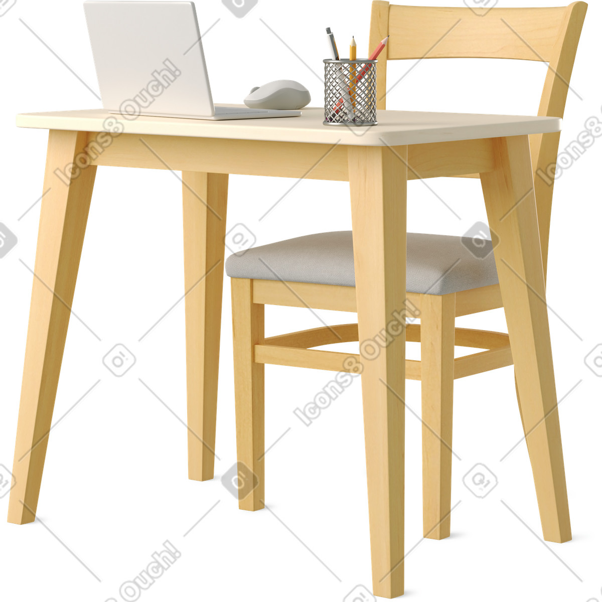 Desk illustration showcasing quality clipart images and vectors for graphics