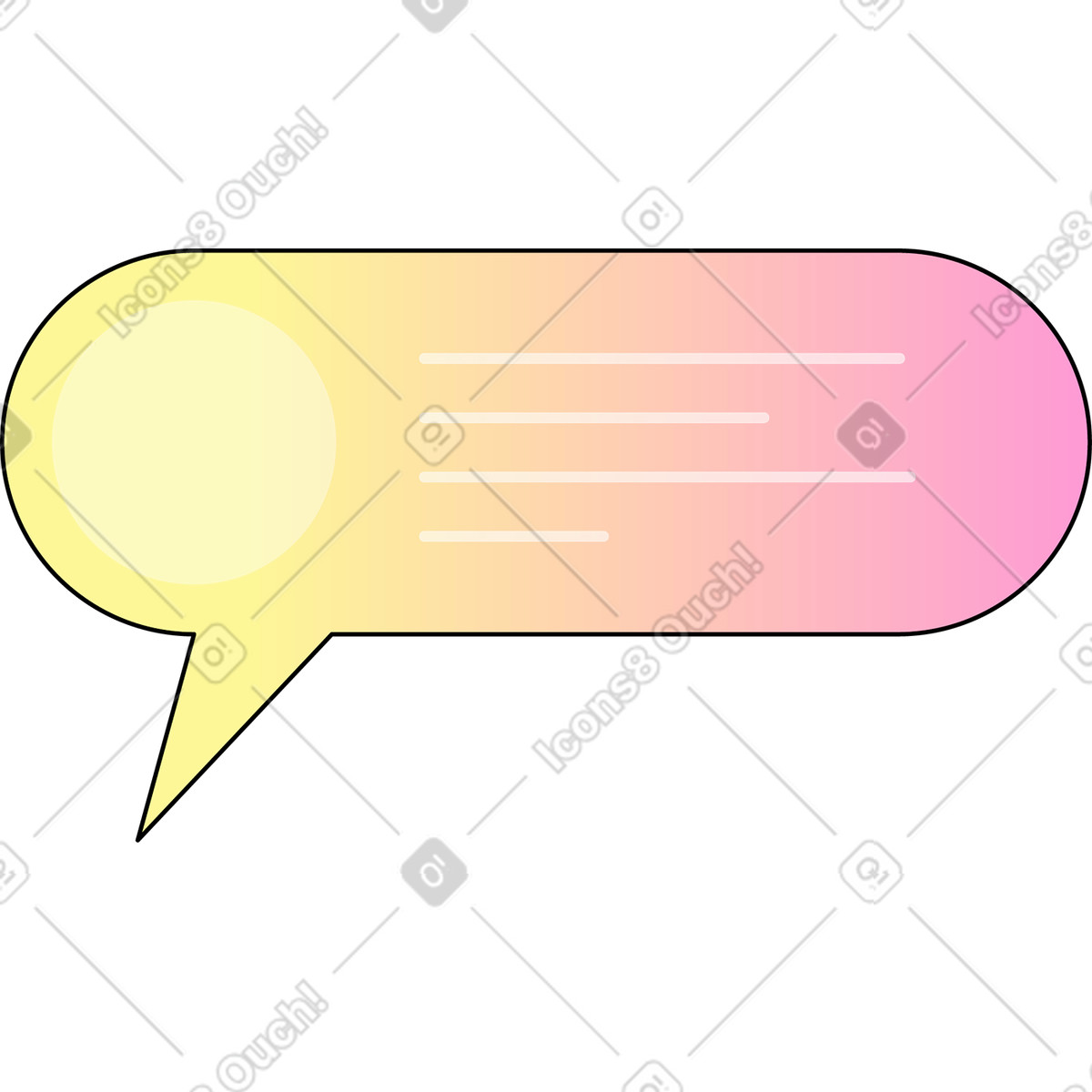 Speech bubble with a message illustration in Pop style download in PNG, SVG