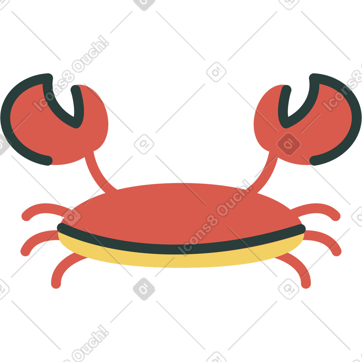 Krabbe-Illustration im Macaroni-Stil als Download in PNG, SVG