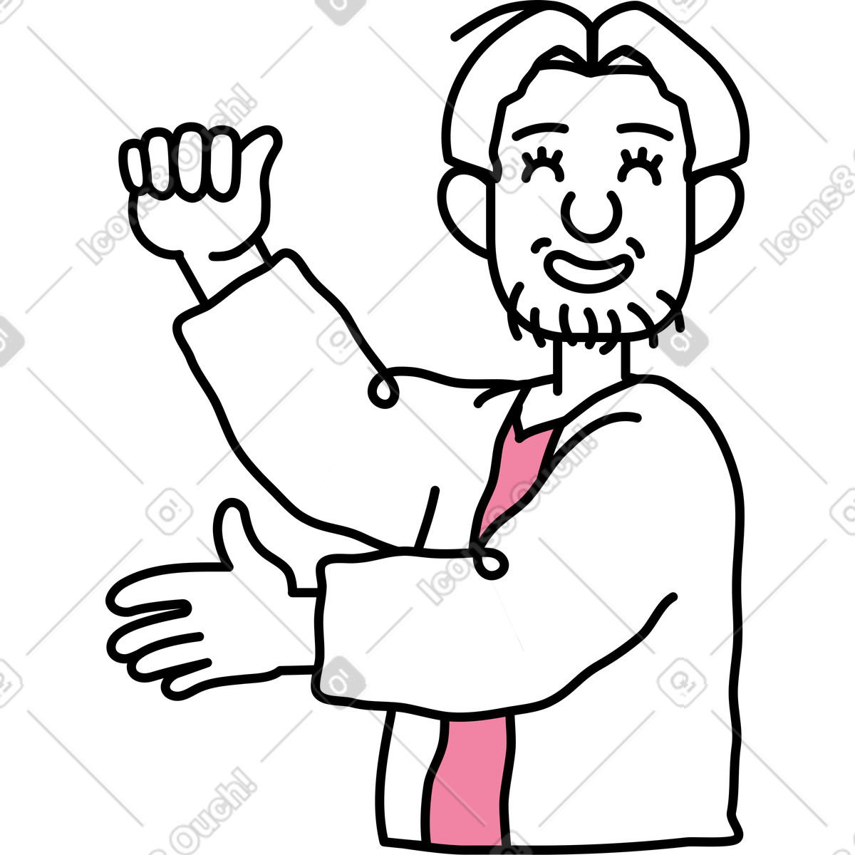Notes スタイルの 何かを持っている男性 のイラストをPNG、SVG形式でダウンロード