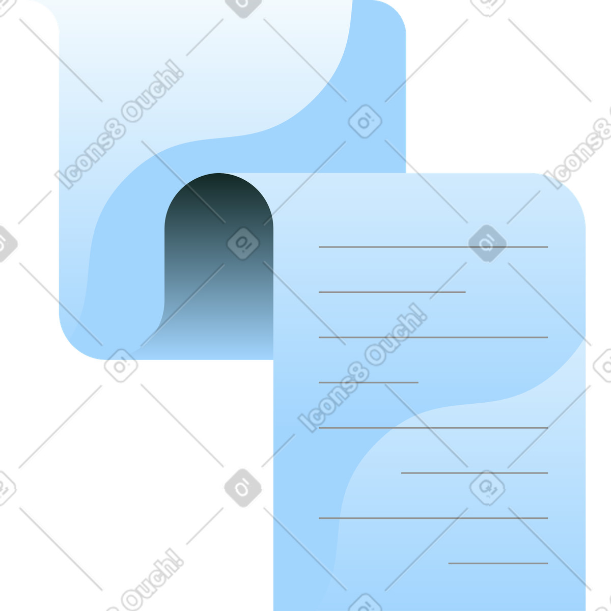 Illustration Document contenant du texte de message dans le style Concept à télécharger aux formats PNG, SVG