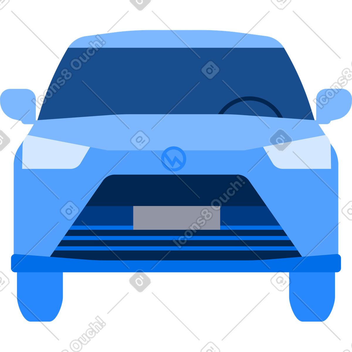 Urban スタイルの Passenger car front view のイラストをPNG、SVG形式でダウンロード