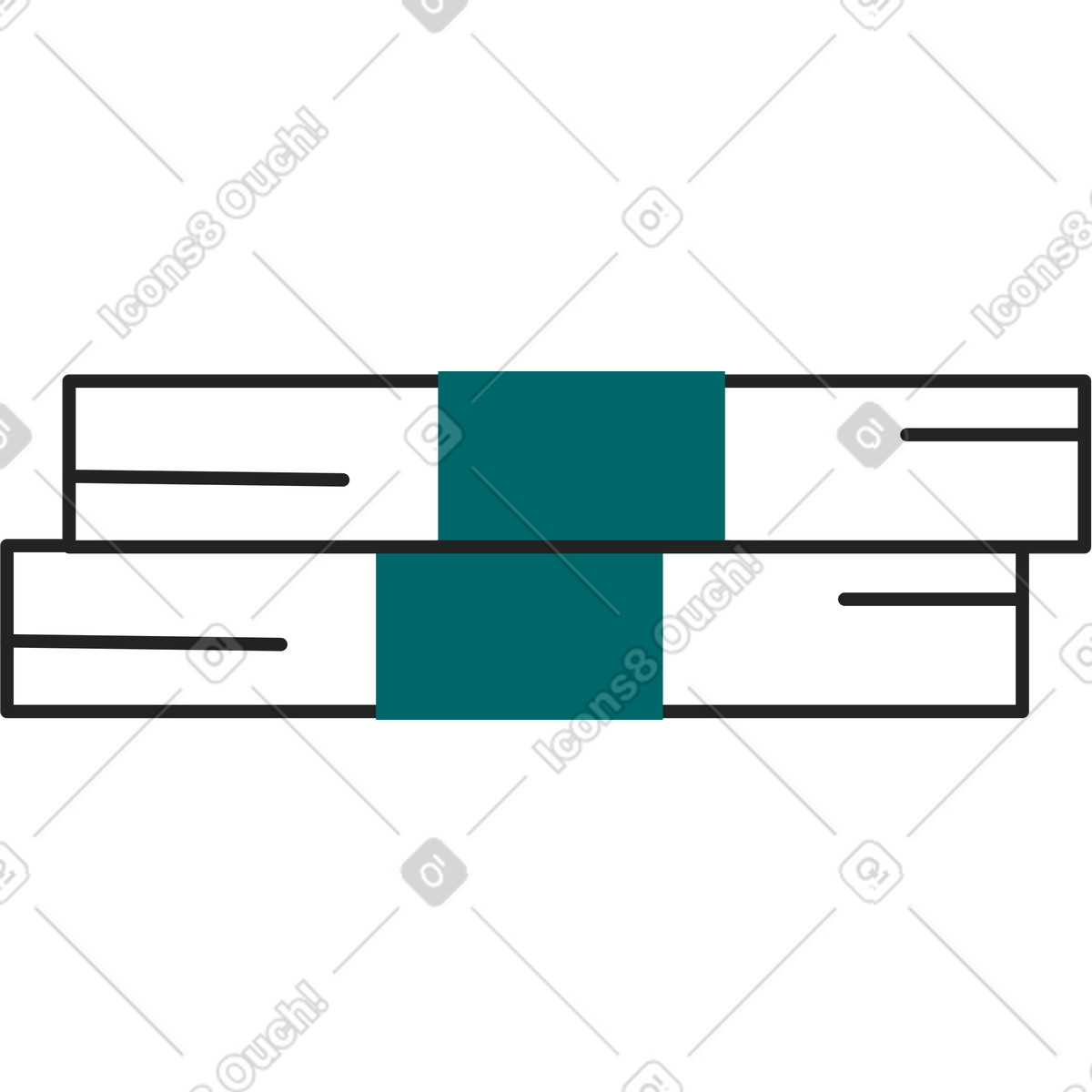 Zwei bündel geld-Illustration im Sammy Line-Stil als Download in PNG, SVG