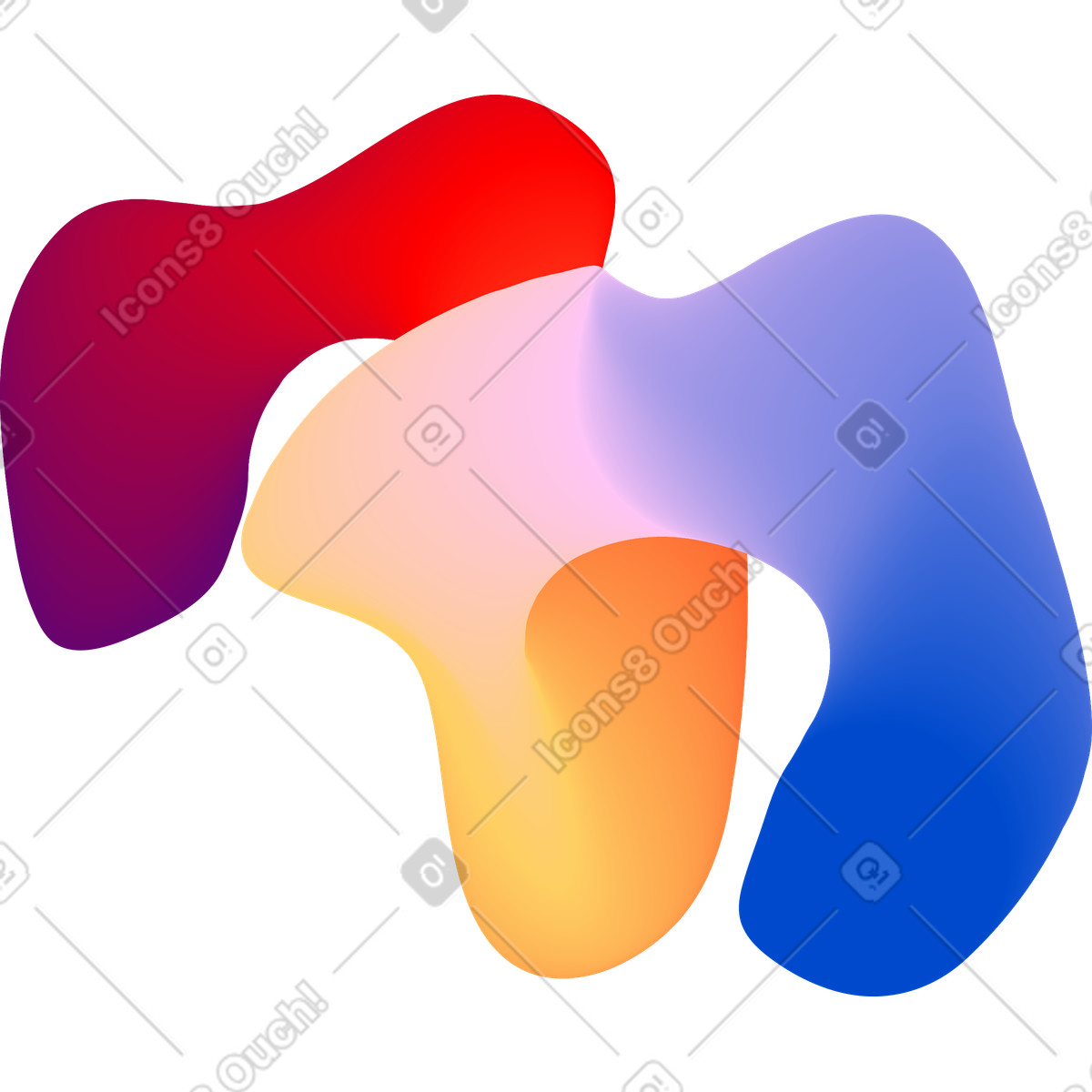 Illustration Rainbow wavy spot dans le style Forms à télécharger aux formats PNG, SVG