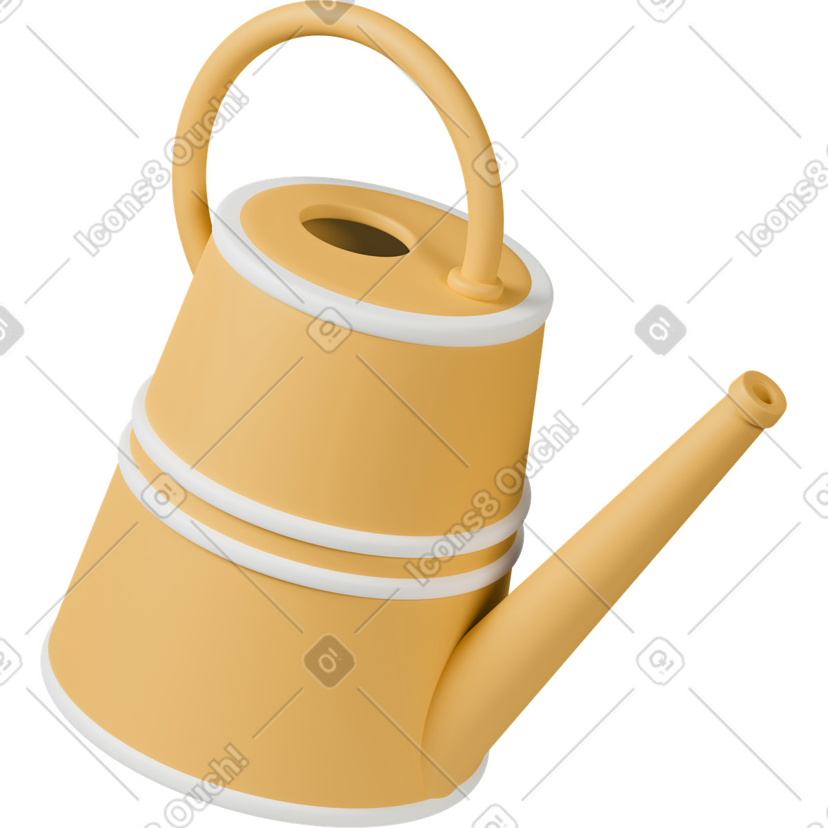 Ilustração de Yellow watering can em no estilo 3D Casual life para baixar em PNG, SVG
