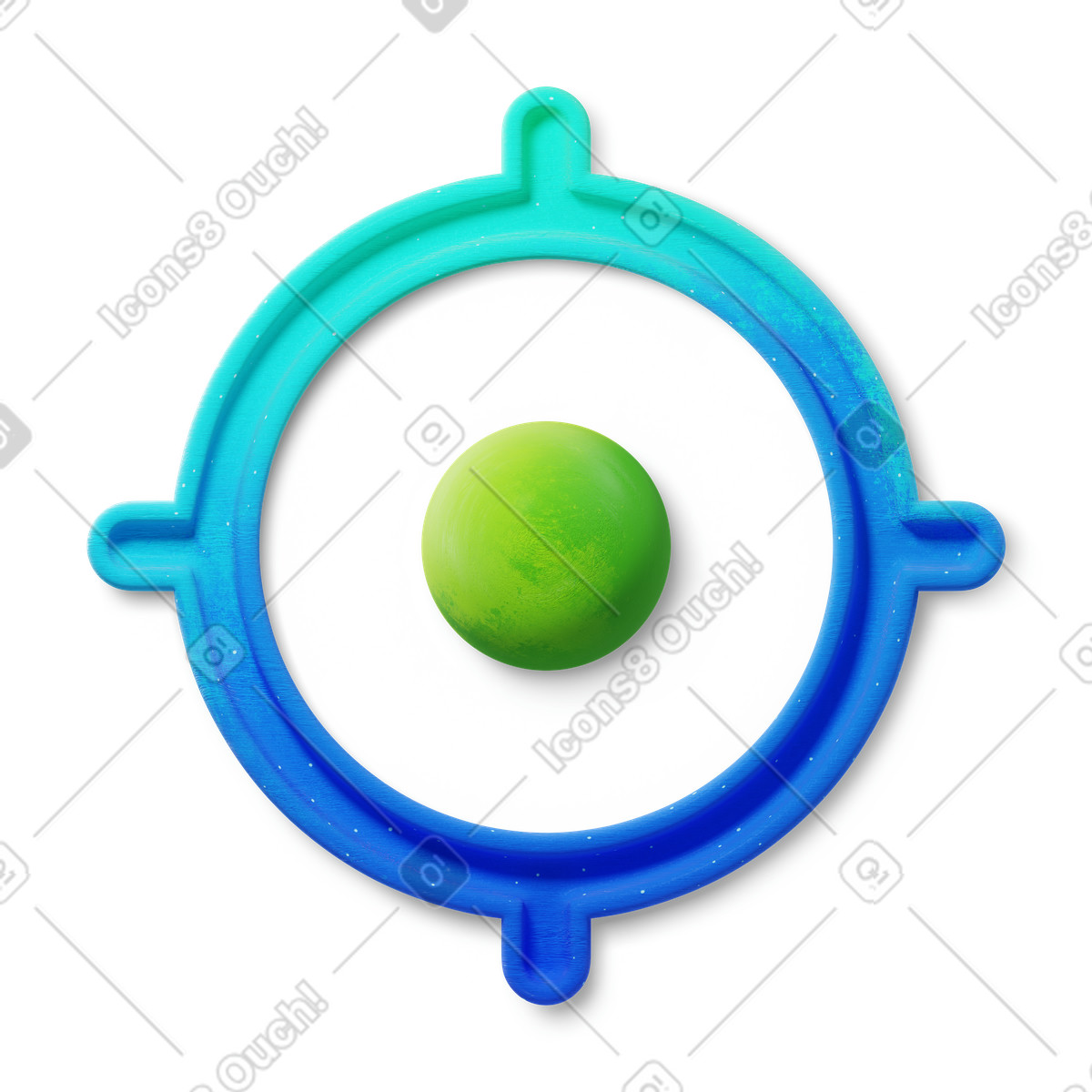 Current location marker icon for mobile GPS service illustration in 3D Microsoft Fluent style download in PNG, SVG
